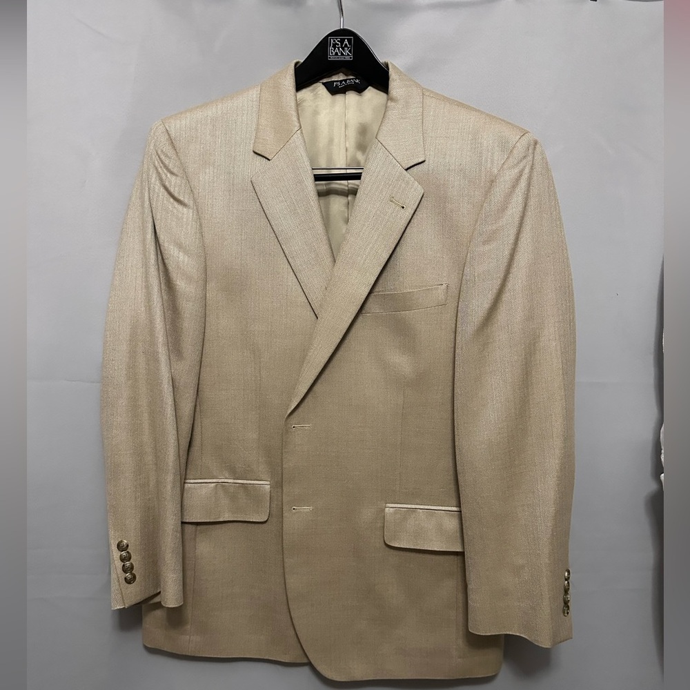 Jos A Bank 
Tan herringbone Blazer/Sports Coat